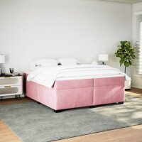 vidaXL Boxspringbett mit Matratze Rosa 200x200 cm Samt