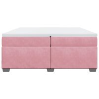 vidaXL Boxspringbett mit Matratze Rosa 200x200 cm Samt