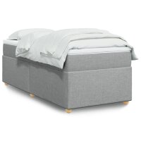 vidaXL Boxspringbett mit Matratze Hellgrau 100x200 cm Stoff