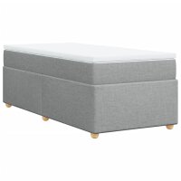 vidaXL Boxspringbett mit Matratze Hellgrau 100x200 cm Stoff