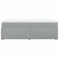 vidaXL Boxspringbett mit Matratze Hellgrau 100x200 cm Stoff