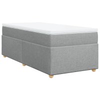 vidaXL Boxspringbett mit Matratze Hellgrau 100x200 cm Stoff