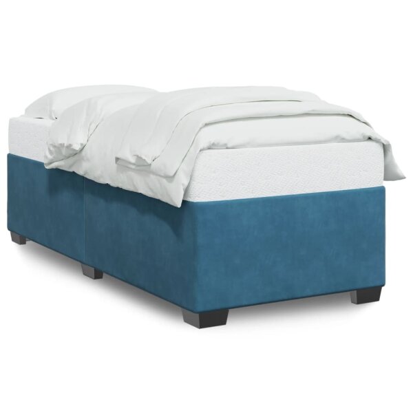 vidaXL Bettgestell Blau 90x190 cm Samt