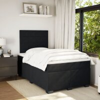 vidaXL Boxspringbett mit Matratze Schwarz 120x190 cm Samt