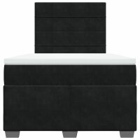 vidaXL Boxspringbett mit Matratze Schwarz 120x190 cm Samt