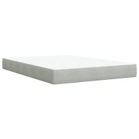 vidaXL Boxspringbett mit Matratze Hellgrau 140x190 cm Samt