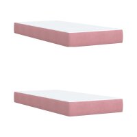 vidaXL Boxspringbett mit Matratze Rosa 200x200 cm Samt