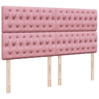 vidaXL Boxspringbett mit Matratze Rosa 200x200 cm Samt