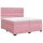 vidaXL Boxspringbett mit Matratze Rosa 200x200 cm Samt