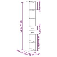 vidaXL Highboard Sonoma-Eiche 30x42,5x185 cm Holzwerkstoff