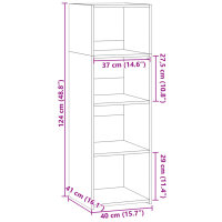 vidaXL Highboard Wei&szlig; 40x41x124 cm Holzwerkstoff