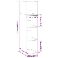 vidaXL Highboard Wei&szlig; 30x41x124 cm Holzwerkstoff