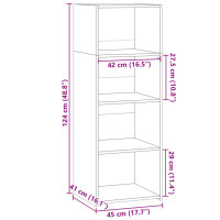 vidaXL Highboard Grau Sonoma 45x41x124 cm Holzwerkstoff