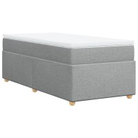 vidaXL Boxspringbett mit Matratze Hellgrau 90x190 cm Stoff