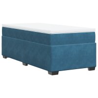 vidaXL Boxspringbett mit Matratze Dunkelblau 90x190 cm Samt