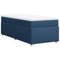 vidaXL Boxspringbett mit Matratze Blau 90x190 cm Stoff