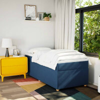 vidaXL Boxspringbett mit Matratze Blau 90x190 cm Stoff