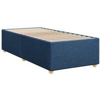 vidaXL Boxspringbett mit Matratze Blau 90x190 cm Stoff