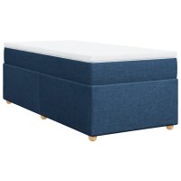 vidaXL Boxspringbett mit Matratze Blau 90x190 cm Stoff