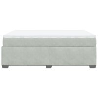 vidaXL Boxspringbett mit Matratze Hellgrau 140x190 cm Samt