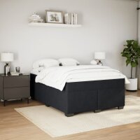 vidaXL Boxspringbett mit Matratze Schwarz 140x190 cm Samt