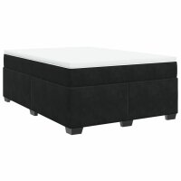 vidaXL Boxspringbett mit Matratze Schwarz 140x190 cm Samt