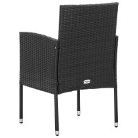 vidaXL Gartenst&uuml;hle mit Kissen in Schwarz 4 Stk. Schwarz Polyrattan