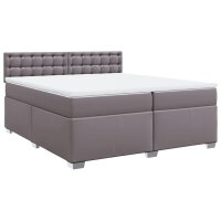 vidaXL Boxspringbett mit Matratze Grau 200x200 cm Kunstleder