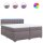 vidaXL Boxspringbett mit Matratze Grau 200x200 cm Kunstleder