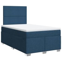 vidaXL Boxspringbett mit Matratze Blau 120x200 cm Stoff