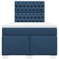 vidaXL Boxspringbett mit Matratze Blau 120x200 cm Stoff