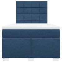 vidaXL Boxspringbett mit Matratze Blau 120x200 cm Stoff