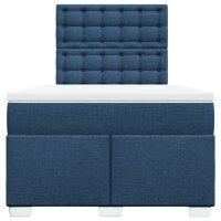 vidaXL Boxspringbett mit Matratze Blau 120x200 cm Stoff