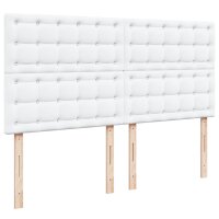 vidaXL Boxspringbett mit Matratze Wei&szlig; 200x200 cm Kunstleder