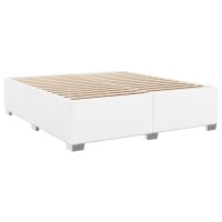 vidaXL Boxspringbett mit Matratze Wei&szlig; 200x200 cm Kunstleder