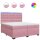 vidaXL Boxspringbett mit Matratze Rosa 200x200 cm Samt