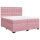 vidaXL Boxspringbett mit Matratze Rosa 200x200 cm Samt