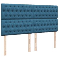 vidaXL Boxspringbett mit Matratze Blau 200x200 cm Samt