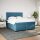 vidaXL Boxspringbett mit Matratze Blau 200x200 cm Samt