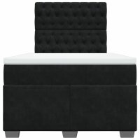 vidaXL Boxspringbett mit Matratze Schwarz 120x190 cm Samt