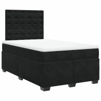 vidaXL Boxspringbett mit Matratze Schwarz 120x190 cm Samt