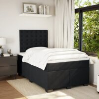 vidaXL Boxspringbett mit Matratze Schwarz 120x190 cm Samt