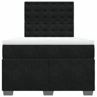 vidaXL Boxspringbett mit Matratze Schwarz 120x190 cm Samt