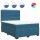 vidaXL Boxspringbett mit Matratze Blau 140x190 cm Samt