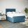 vidaXL Boxspringbett mit Matratze Blau 140x190 cm Samt