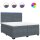 vidaXL Boxspringbett mit Matratze Dunkelgrau 200x200 cm Samt