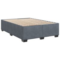 vidaXL Boxspringbett mit Matratze Dunkelgrau 140x200 cm Samt