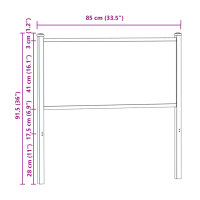 vidaXL Kopfteil Sonoma-Eiche 80 cm Holzwerkstoff und Stahl