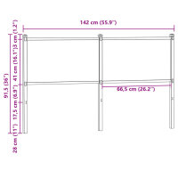 vidaXL Kopfteil Sonoma-Eiche 135 cm Holzwerkstoff und Stahl