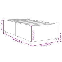 vidaXL Bettgestell Dunkelgrau 100x200 cm Stoff